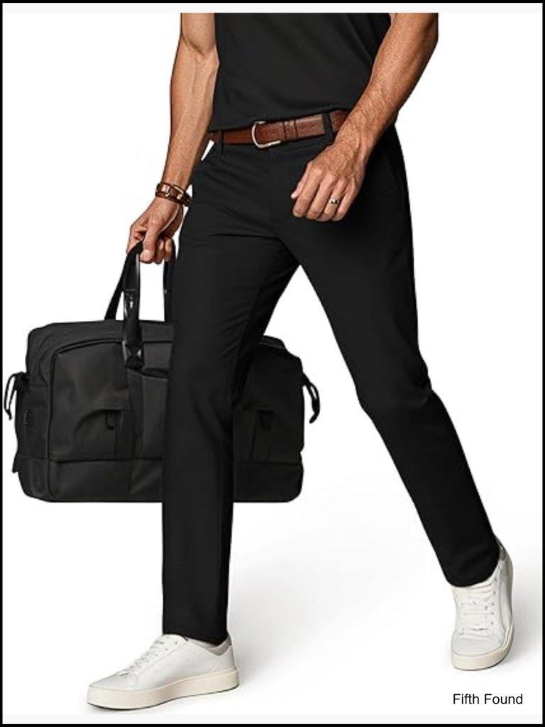 Mens Golf Pants Stretch Dress Pant Classic Fit Lightweight Slacks With 5 Pockets